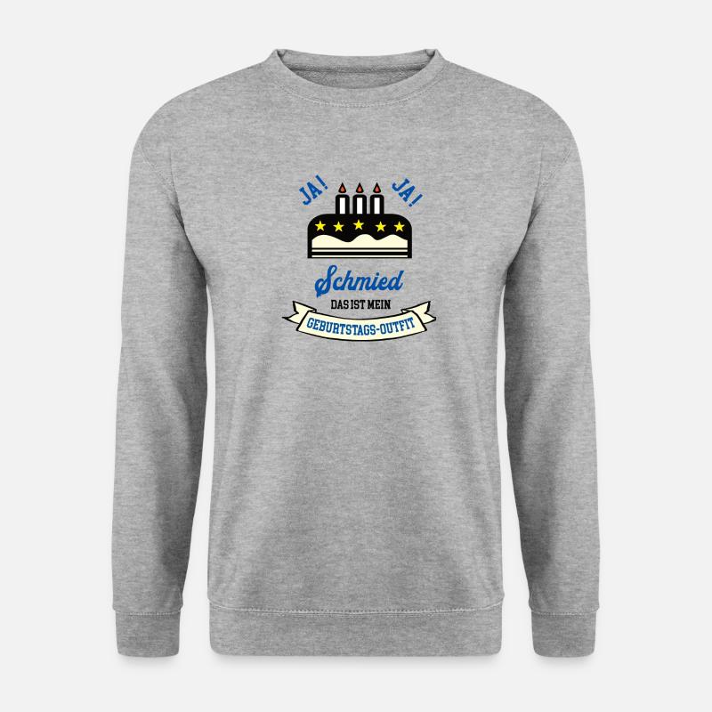 Geburtstag Schmied Schmiede Goldschmied Geb - Unisex Pullover - Weißgrau meliert