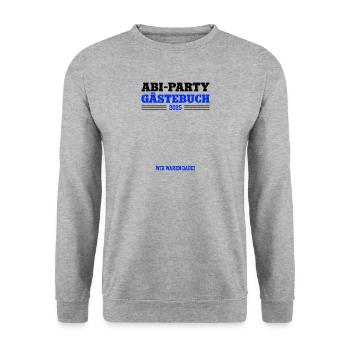 Abi Party Abitur Feier Gästebuch Abschlußklasse 25 - Unisex Pullover - Weißgrau meliert - Vorne - Alina (178cm) & Michal (187cm)