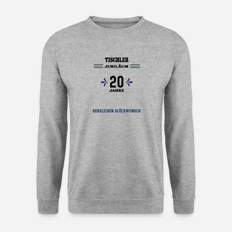 Tischler 20 Jahre Jubiläum zwanzig jähriges Jubi - Unisex Pullover - Weißgrau meliert