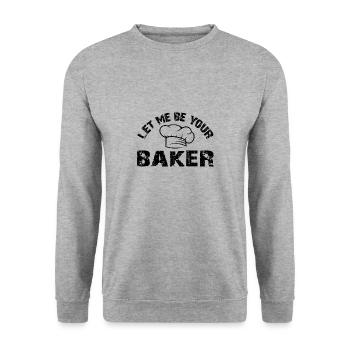 Let Me Be Your Baker With Baker's Hat Saying - Unisex Sweatshirt - salt & pepper - Front - Alina (178cm) & Michal (187cm)