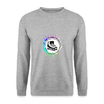 Symbole de patinage sur glace - Sweat-shirt Unisexe - gris chiné - Devant - Alina (178cm) & Michal (187cm)
