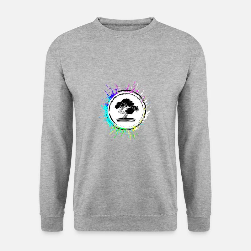 Bonsai icon Symbol - Unisex Pullover - Weißgrau meliert