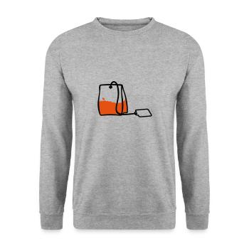 Sachet de thé / Teabag (2c) - Sweat-shirt Unisexe - gris chiné - Devant - Alina (178cm) & Michal (187cm)