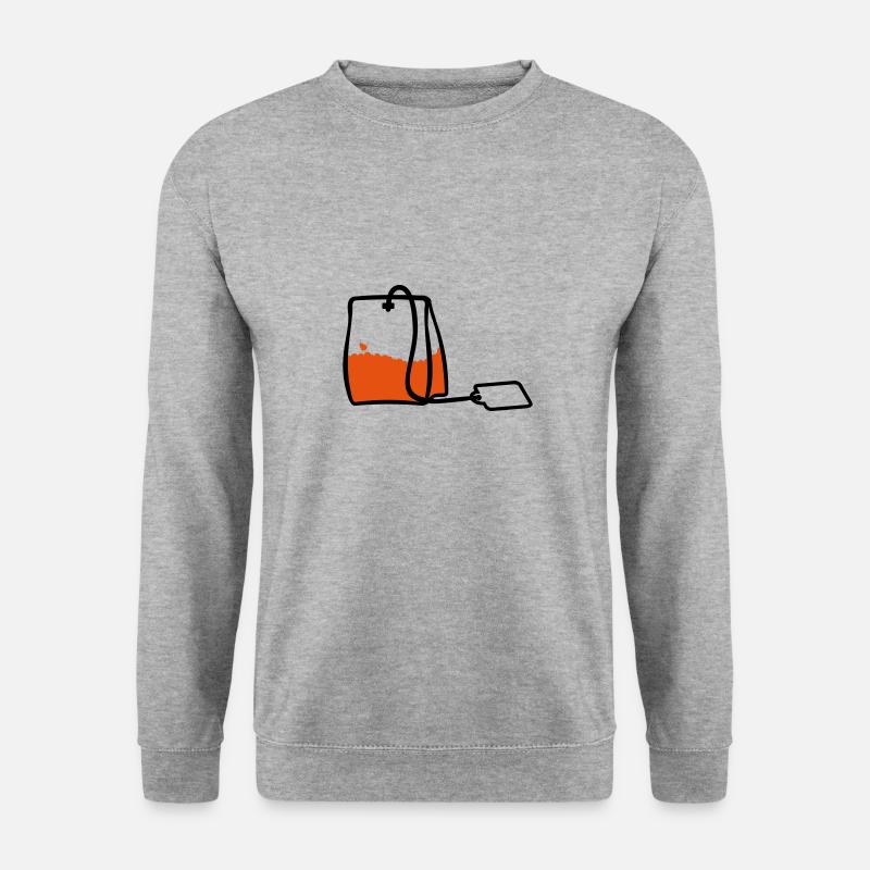 Teebeutel / Teabag (2c) - Unisex Pullover - Weißgrau meliert