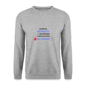 I've retired - Unisex Sweatshirt - salt & pepper - Front - Alina (178cm) & Michal (187cm)