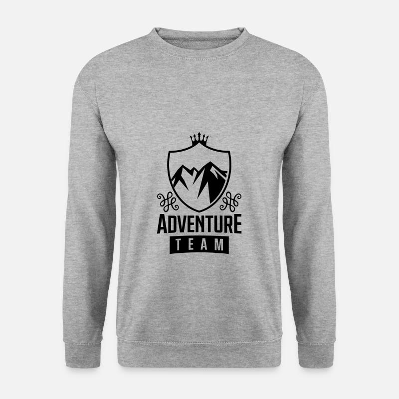 mountains wappen berge team - Unisex Pullover - Weißgrau meliert