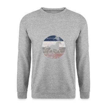 Horse - Unisex Sweatshirt - salt & pepper - Front - Alina (178cm) & Michal (187cm)