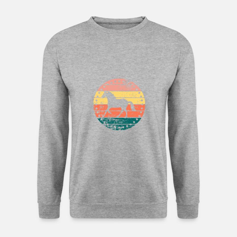 Pferd - Unisex Pullover - Weißgrau meliert