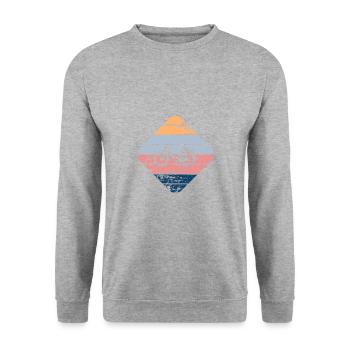 Moped - Unisex Pullover - Weißgrau meliert - Vorne - Alina (178cm) & Michal (187cm)