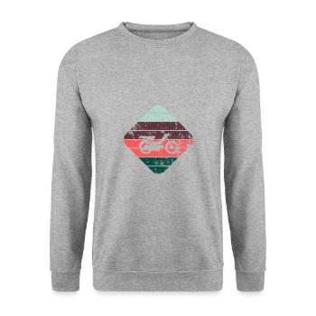 Moped - Unisex Pullover - Weißgrau meliert - Vorne - Alina (178cm) & Michal (187cm)