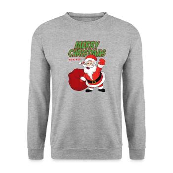 Santa Claus Christmas Santa - Unisex Sweatshirt - salt & pepper - Front - Alina (178cm) & Michal (187cm)