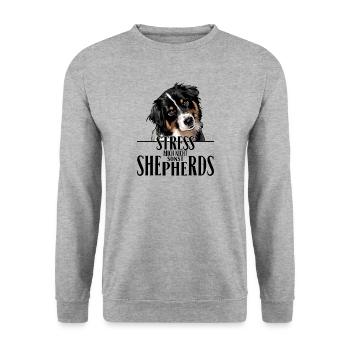 AUSTRALIAN SHEPHERD Say Wilsign's Aussie - Unisex Sweatshirt - salt & pepper - Front - Alina (178cm) & Michal (187cm)