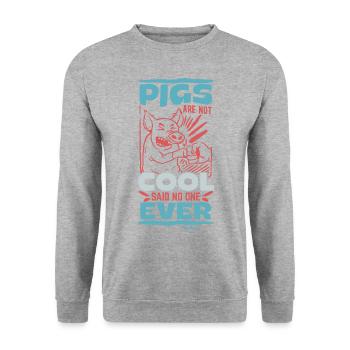 Cochon Cochon PorcLet Semer Des Cochons Cadeau - Sweat-shirt Unisexe - gris chiné - Devant - Alina (178cm) & Michal (187cm)