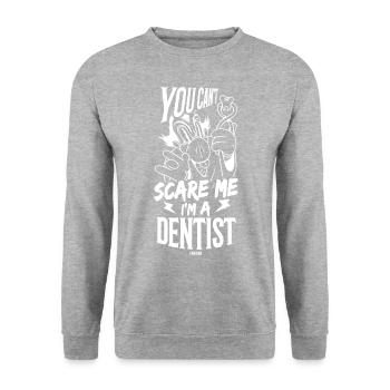 I am a dentist in my dental practice - Unisex Sweatshirt - salt & pepper - Front - Alina (178cm) & Michal (187cm)
