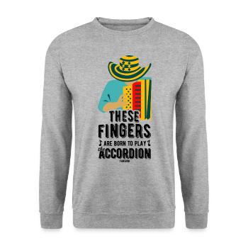 Born To Play The Accordeon - Unisex Sweatshirt - salt & pepper - Front - Alina (178cm) & Michal (187cm)
