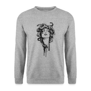 Méduse - Sweat-shirt Unisexe - gris chiné - Devant - Alina (178cm) & Michal (187cm)