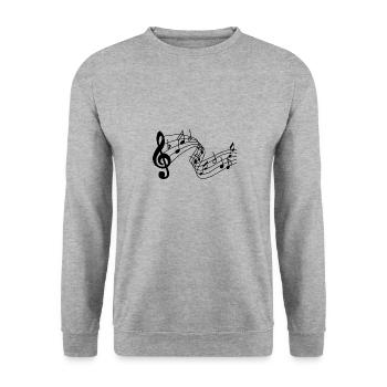 Instruments de musique Chanter - Sweat-shirt Unisexe - gris chiné - Devant - Alina (178cm) & Michal (187cm)