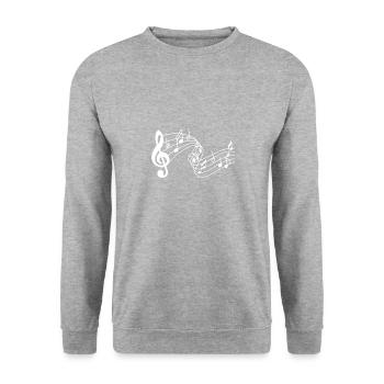 Instruments de musique Chanter - Sweat-shirt Unisexe - gris chiné - Devant - Alina (178cm) & Michal (187cm)