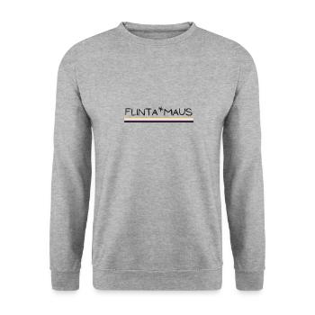 Flinta*Maus Logo non binary flag - Unisex Pullover - Weißgrau meliert - Vorne - Alina (178cm) & Michal (187cm)