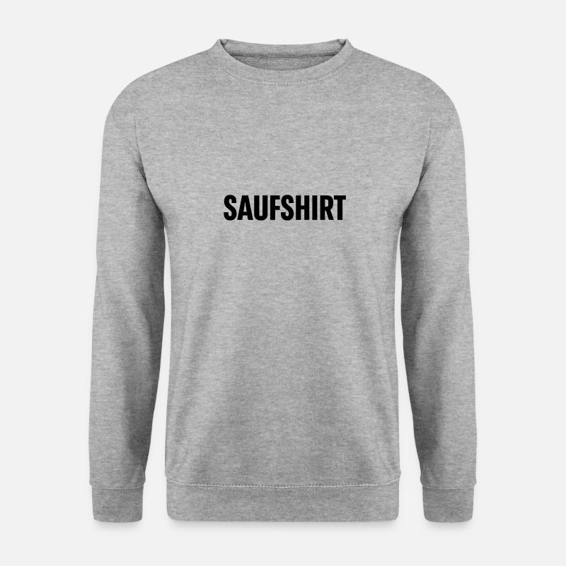 SAUFSHIRT - Unisex Pullover - Weißgrau meliert