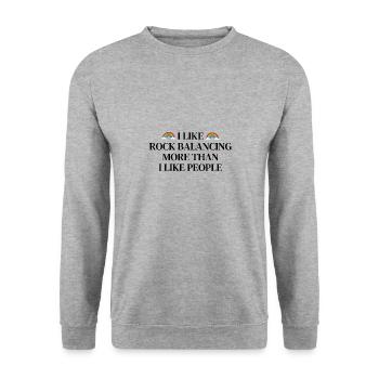 J’aime l’équilibrage du rock plus que les gens - Sweat-shirt Unisexe - gris chiné - Devant - Alina (178cm) & Michal (187cm)