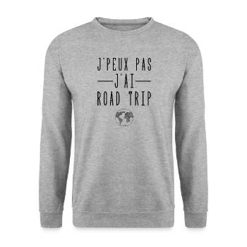 J'peux Pas J'ai Road Trip - Sweat-shirt Unisexe - gris chiné - Devant - Alina (178cm) & Michal (187cm)