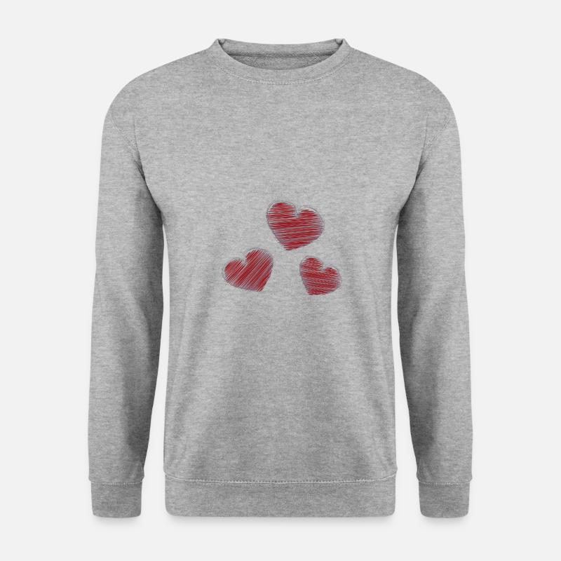 HEILIGER VALENTINSTAG. ICH LIEBE DICH. ICH LIEBE DICH. LIEBE. LIEBE - Unisex Pullover - Weißgrau meliert