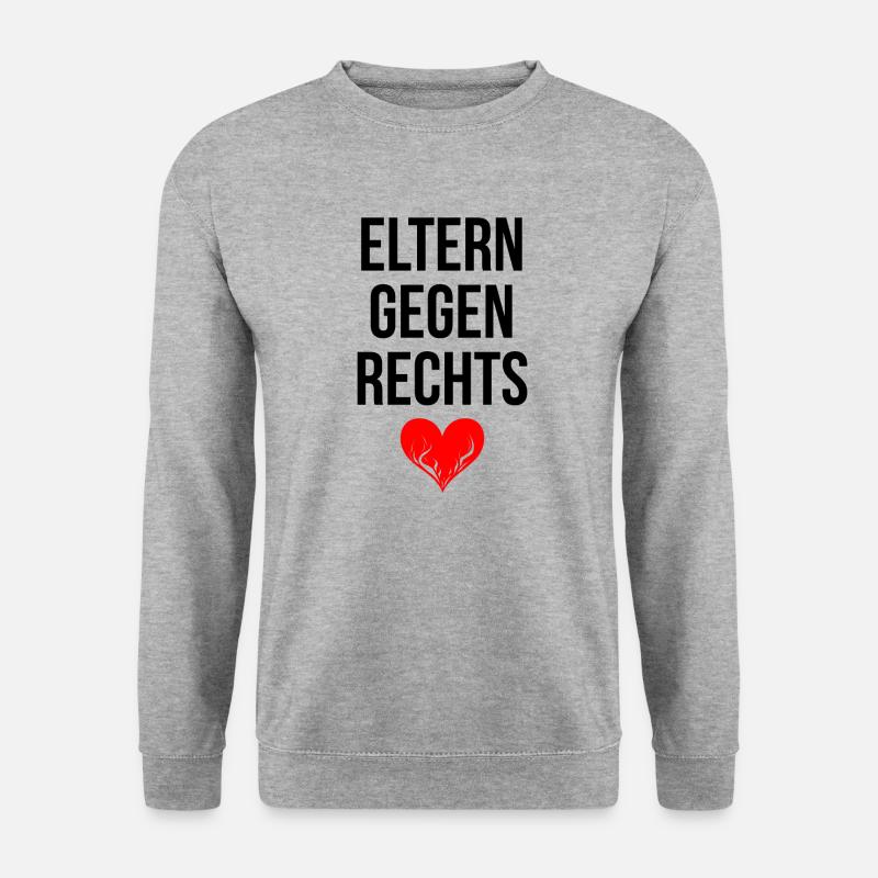 ELTERN GEGEN RECHTS - Unisex Pullover - Weißgrau meliert
