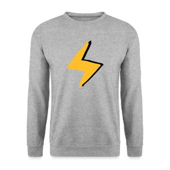 Blitz mit Superkräften - Kostüm - Unisex Pullover - Weißgrau meliert - Vorne - Alina (178cm) & Michal (187cm)