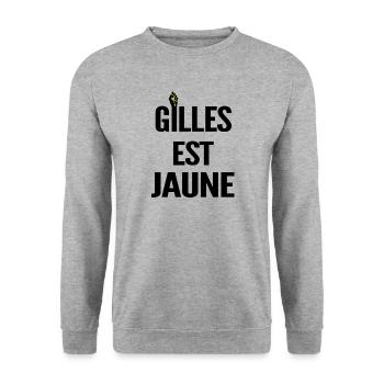 Gilles Est Jaune Poing Levé ! - Sweat-shirt Unisexe - gris chiné - Devant - Alina (178cm) & Michal (187cm)