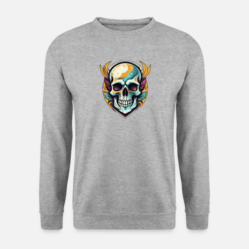 crâne artistique, squelette, morbide - Sweat-shirt Unisexe - gris chiné