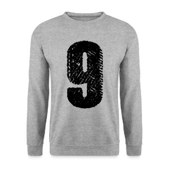 Maillot à 9 chiffres - Sweat-shirt Unisexe - gris chiné - Devant - Alina (178cm) & Michal (187cm)