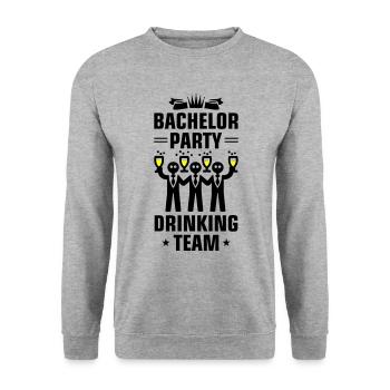 Enterrement de vie de garçon Équipe de beuverie Jga - Sweat-shirt Unisexe - gris chiné - Devant - Alina (178cm) & Michal (187cm)