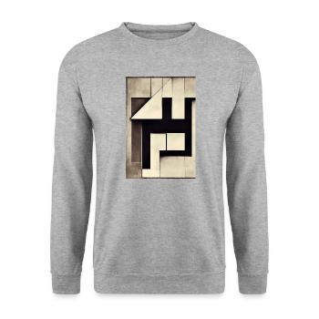 Black and white Bauhaus illustration - Unisex Sweatshirt - salt & pepper - Front - Alina (178cm) & Michal (187cm)