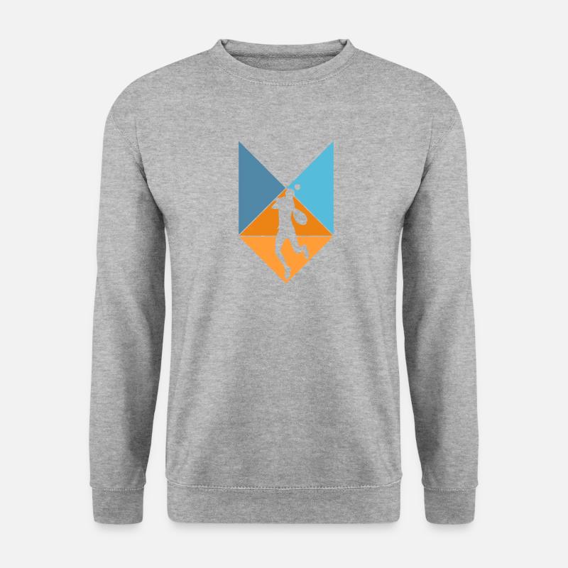 Tennisspiel - Unisex Pullover - Weißgrau meliert