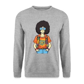 Marc the hippie - Unisex Sweatshirt - salt & pepper - Front - Alina (178cm) & Michal (187cm)