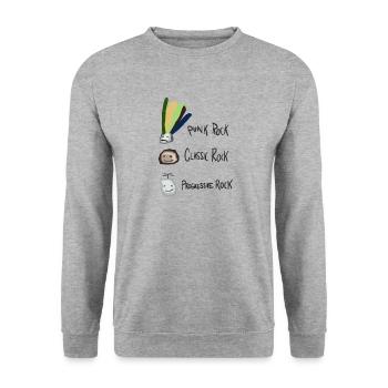 Rock, rock, rock funny design - Unisex Sweatshirt - salt & pepper - Front - Alina (178cm) & Michal (187cm)