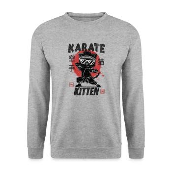 Karate Kittens - Unisex Sweatshirt - salt & pepper - Front - Alina (178cm) & Michal (187cm)