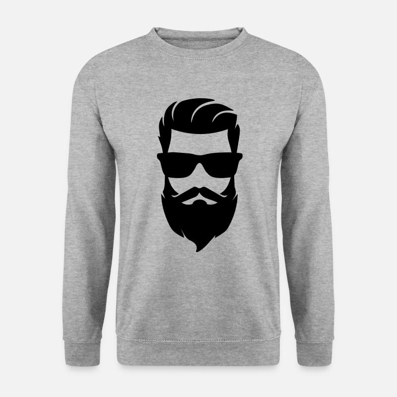 Gesicht bart symbol - Unisex Pullover - Weißgrau meliert
