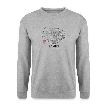 Ramen - Unisex Pullover - Weißgrau meliert - Vorne - Alina (178cm) & Michal (187cm)