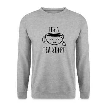 Its a Tea shirt - Unisex Pullover - Weißgrau meliert - Vorne - Alina (178cm) & Michal (187cm)