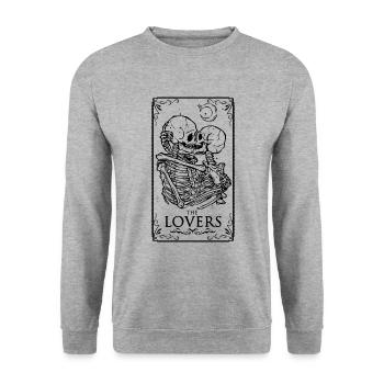 The lovers tarot card - Unisex Sweatshirt - salt & pepper - Front - Alina (178cm) & Michal (187cm)