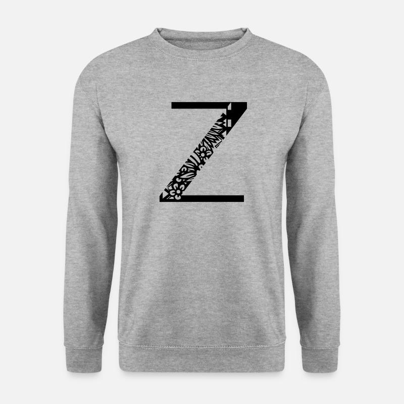 Buchstabe Z - Unisex Pullover - Weißgrau meliert