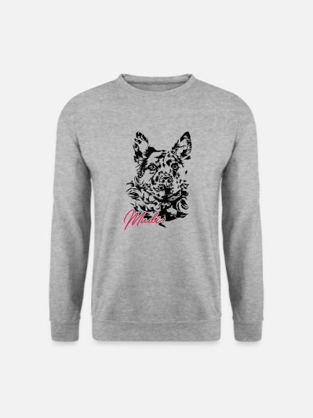Ungarischer MUDI Hirtenhund Wilsigns Hunde Hund - Unisex Pullover - Weißgrau meliert
