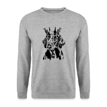 Flat COATED RETRIEVER chien chien chien - Sweat-shirt Unisexe - gris chiné - Devant - Alina (178cm) & Michal (187cm)