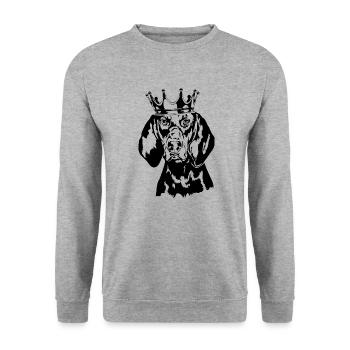 Black and Tan Coonhound Crown Dogs Dog Wilsigns - Unisex Sweatshirt - salt & pepper - Front - Alina (178cm) & Michal (187cm)