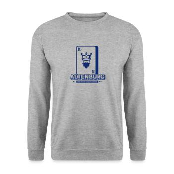 Ostthüringen Merch - Altenburgs Männer - Unisex Pullover - Weißgrau meliert - Vorne - Alina (178cm) & Michal (187cm)