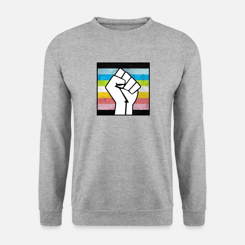 Queer Pride Faust Aufkleber - Unisex Pullover - Weißgrau meliert