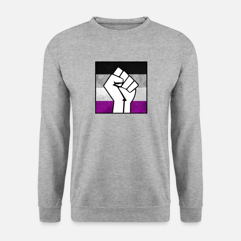 Agender Faust Aufkleber - Unisex Pullover - Weißgrau meliert