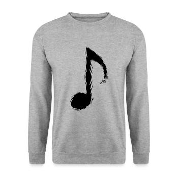 Musique Note Noir Note de musique - Sweat-shirt Unisexe - gris chiné - Devant - Alina (178cm) & Michal (187cm)